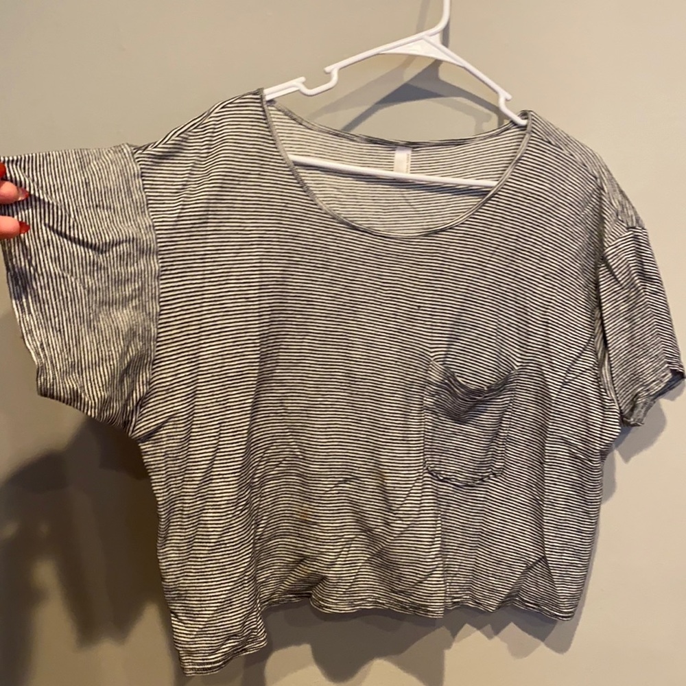 striped American apparel crop top